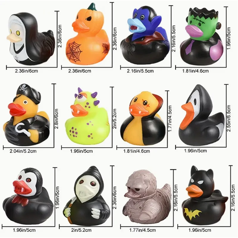 6/12/24pcs Halloween Rubber Ducks, Halloween Role Pack of Rubber Ducks, Pumpkin Rubber Duck, Funny Rubber Toys for Kids view 2