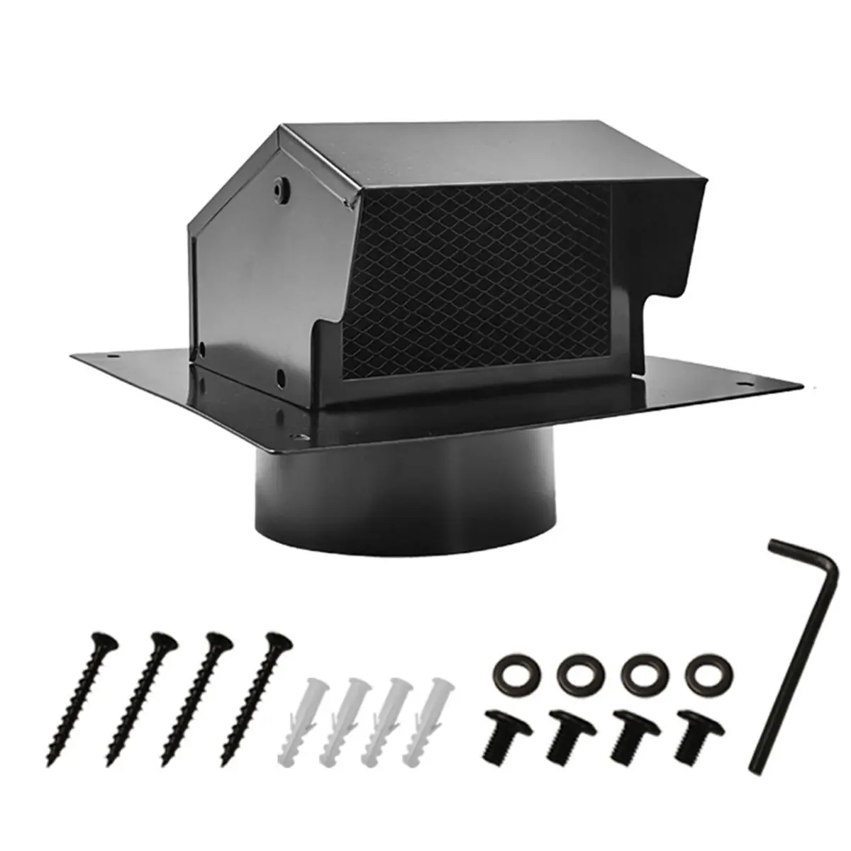 Budget-Friendly-4 Inch Roof Vent Cap,Roof Vents for Houses, Carbon Steel Roof Exhaust Vent with Damper, Diameter Collar Removabl