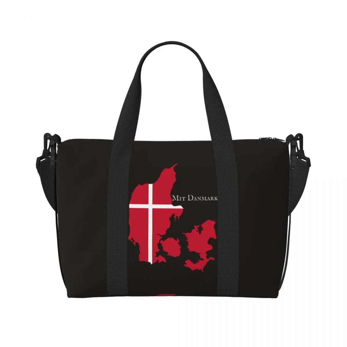 

Travel Bag Denmark Flag Gym Bag Portable Sports Bags Large Capacity Yoga Design Handbag Graphic Fitness Bag For Men