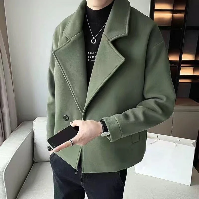 Male Coats Winter Sales of Short Men's Wool & Blends Jackets Original Brands Aesthetic Cheap Clothes Offer Clothing Fashion 2024