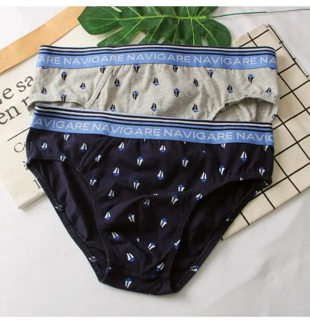 Ropa interior de algodón de alta elasticidad para hombre, pantalones triangulares de cintura baja, calzoncillos cómodos y tra...