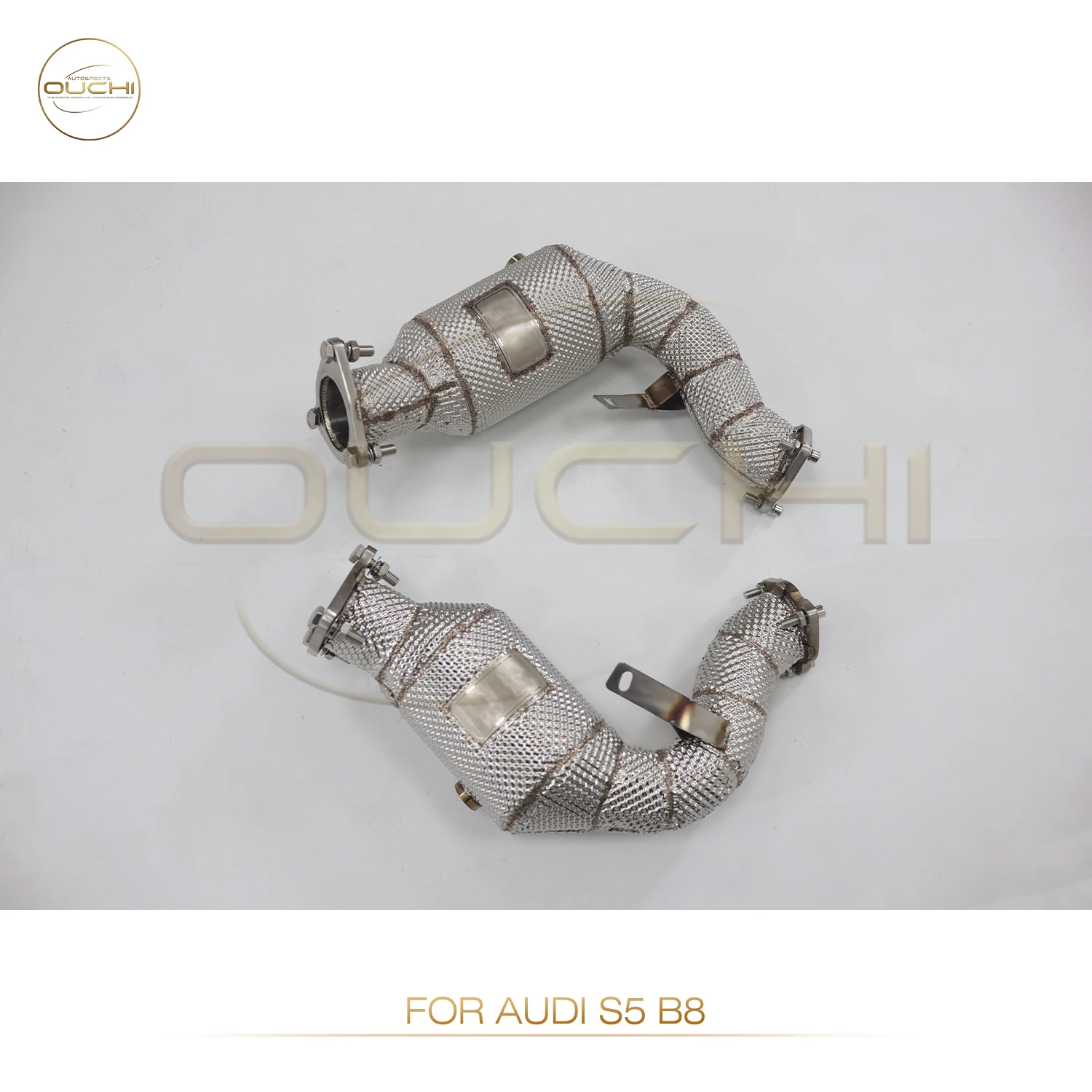 OUCHI Exhaust System Stainless Steel Performance Downpipe for Audi S4 S5 B8 4.2L Withcat downpipe