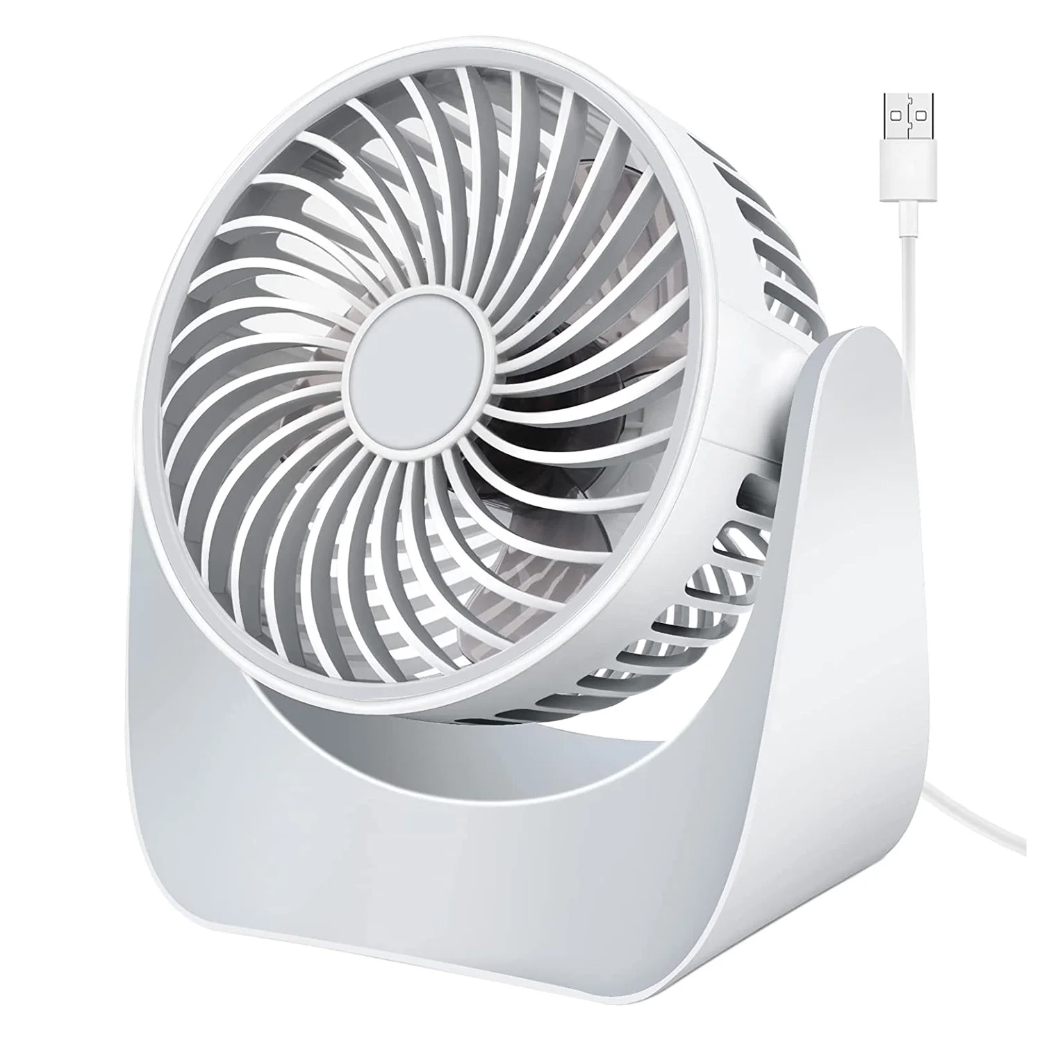 

Mini Fan, Quiet USB Fan, Small 360° Table Fan, USB Table Fan with 3 Speed, Table Fans for Car, Bedroom, Motorhome White