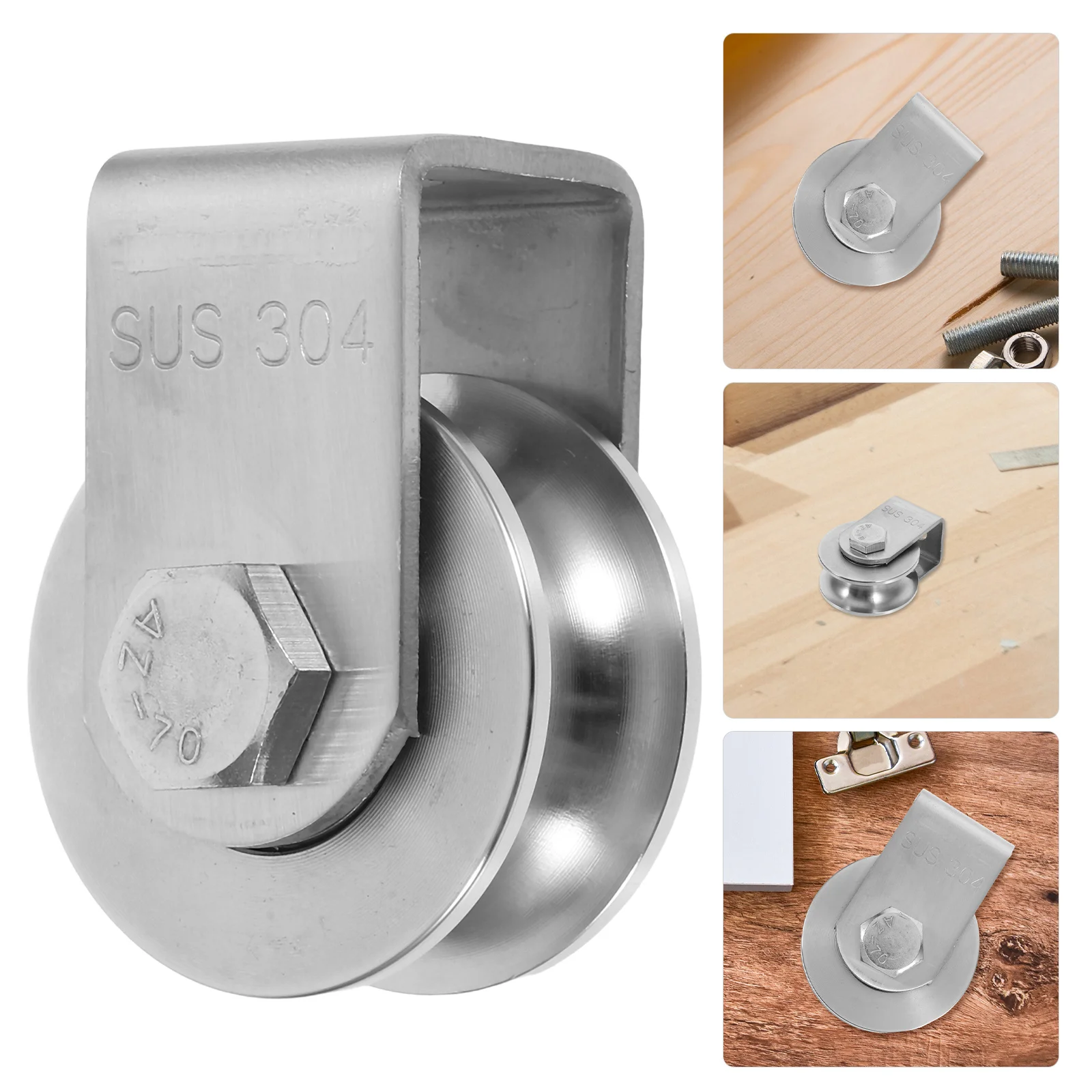 

U-Groove Stainless Steel Pulley Wheel Heavy Duty Sliding Gate Roller For Gym Equipment Track Bearing Pulley Block