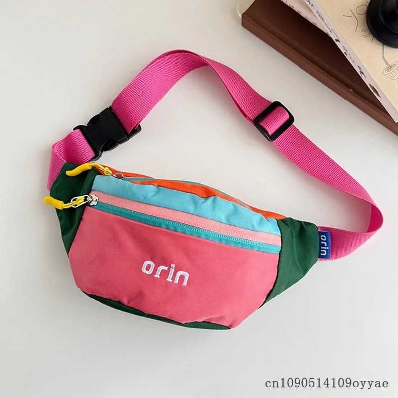 Children Outdoor Sports Chest Bag 2026 Dopamine Colorful Crossbody Bag High Quality Lightweight Multifunction Trendy Chest Bag