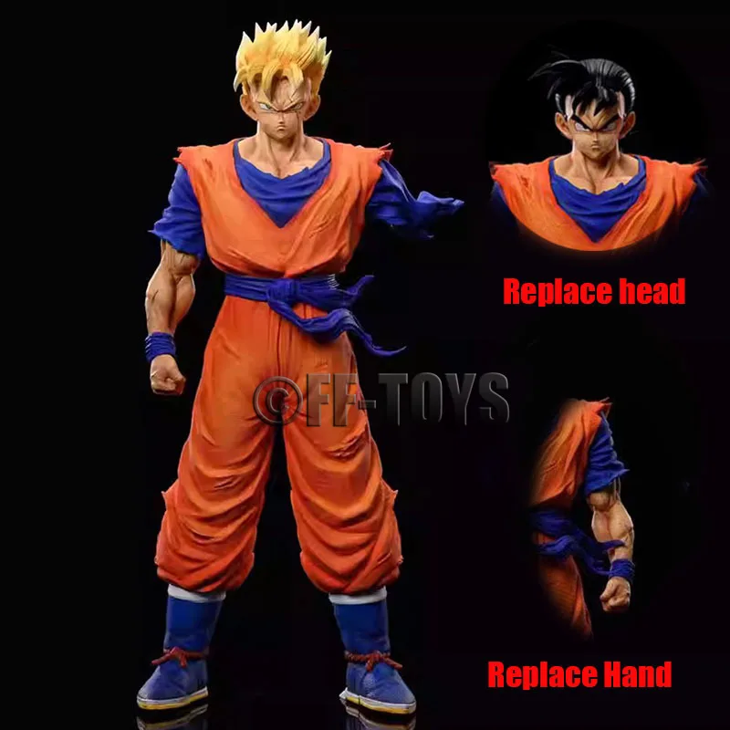 Anime Dragon Ball Z Figure Gohan Future Hero Ver. Gohan Figurine Replacement Heads Arms 30cm Pvc Action Figures Model Toys