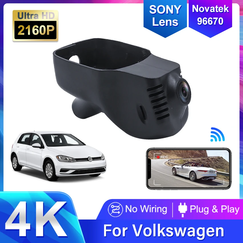 

4K 2160P Car DVR Dash Cam HD Camera Wifi Video Recorder For Volkswagen VW Sagitar Bora GOLF Magotan Multivan Touran for Skoda