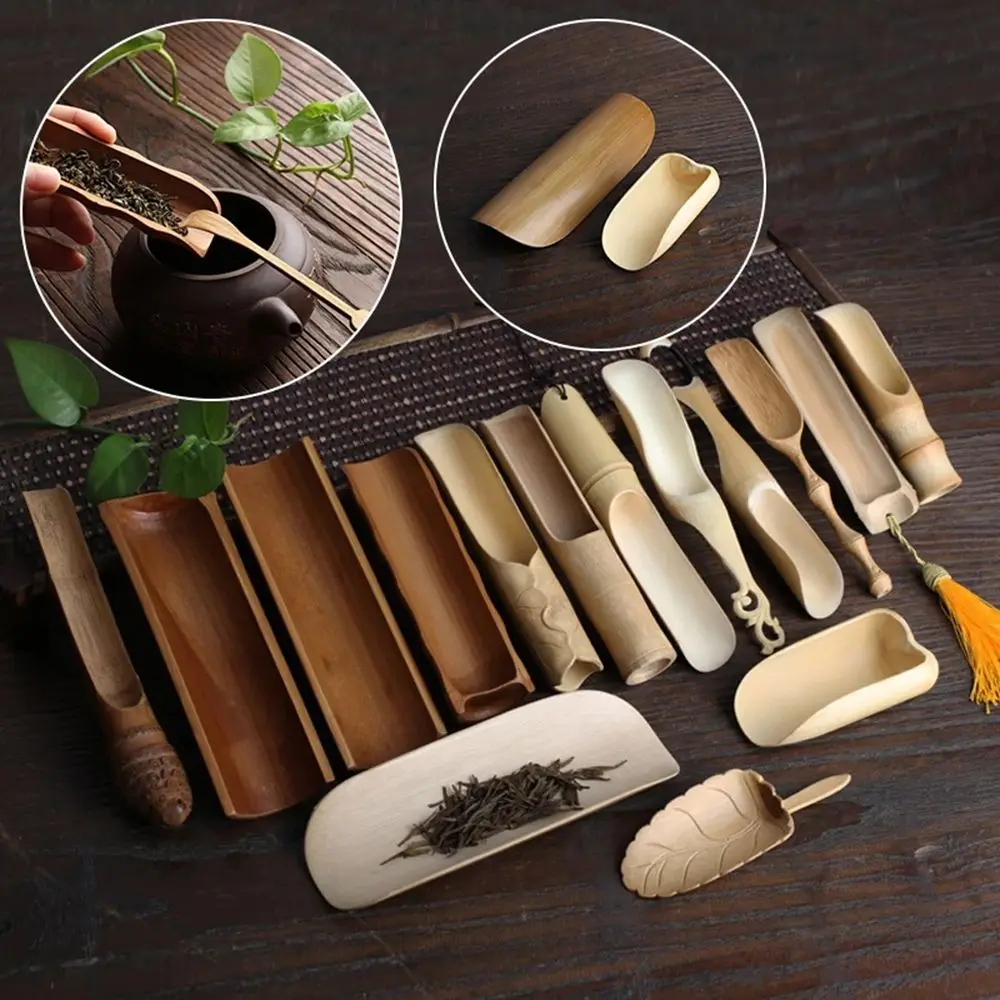 No Peculiar Smell Convenient Retro Durable High Temperature Resistance Bamboo Tea Shovel Teaspoon Tea Spatula Tea Set