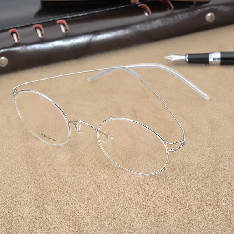 

Handmade Screwless Retro Round Titanium Glasses Frame Men Vintage Ultralight Eyeglasses Women Top Quality Prescription Eyewear