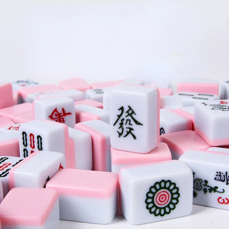 26mm Mini Mahjong Set Portable Travel Mahjong Game Set Mahjong tiles With pad Family Indoor Outdoor Camping Dormitory Board Game