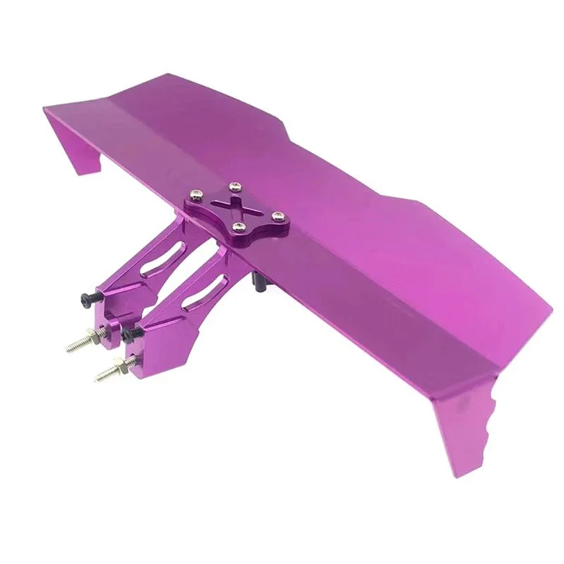 Metal Tail Wing and Mount Fixing Bracket for Wltoys 144001 144010 124007 124017 124019 RC Car Upgrade Parts,Purple