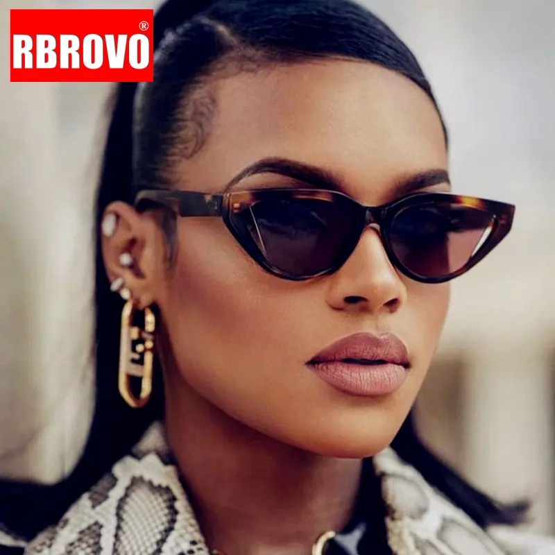 

RBROVO Small Cateye Sunglasses Women 2023 Vintage Luxury Eyewear For Women/Men Designer Glasses Women Brand Gafas De Sol UV400