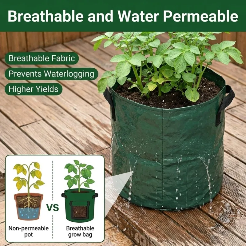 Potato Grow Bags 7/10Gallon Garden Planting Bag with Flap Windows and Handles Vegetable Grow Bags for Potato Onion Tomato Carrot gallery 4