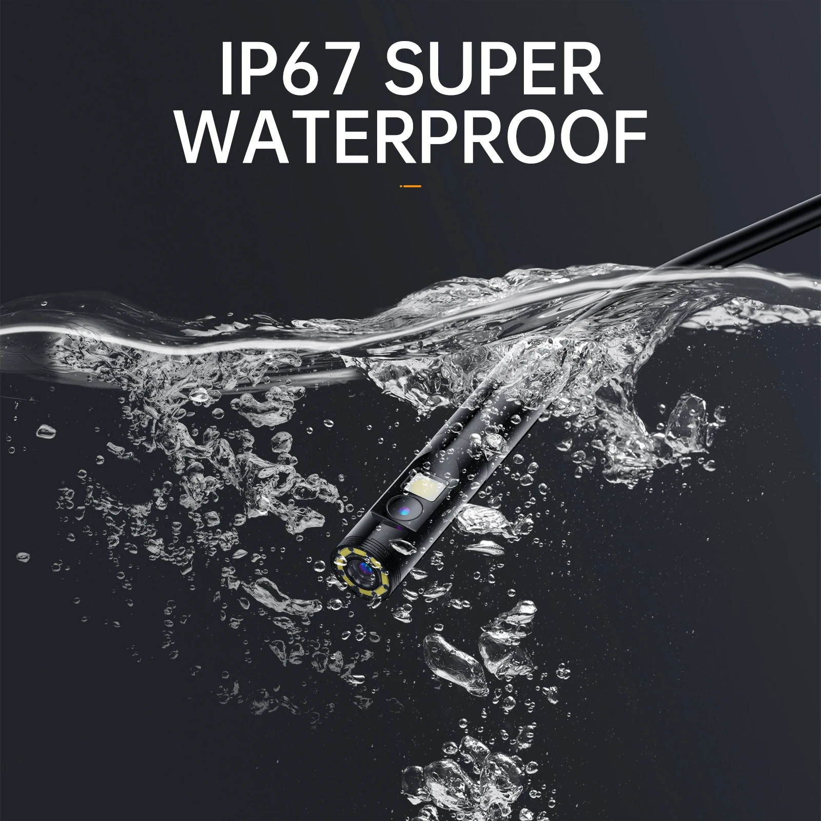 P200 كاميرا المنظار المحمولة 2 متر إلى 100 متر كابل 8 مللي متر عدسة مزدوجة 1080P الصناعية Borescope 4.3 بوصة شاشة كاميرا فحص الأنابيب #4