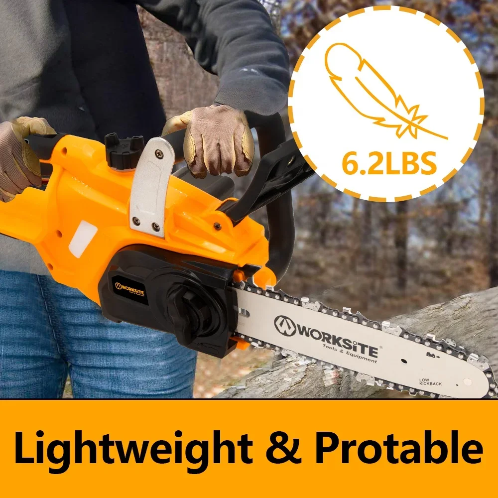 Original brand new！.WORK·SITE Customized 20V Brushless Chain Saw Tree Steel Wood Cutting Power Saws Battery Professional Cordles