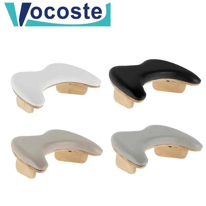 VOCOSTE Wood PU Leather Hand Pillow for Nails Art Manicure Stand Arm Rest U Shaped Nail Arm Rest Hand Rest for Nails