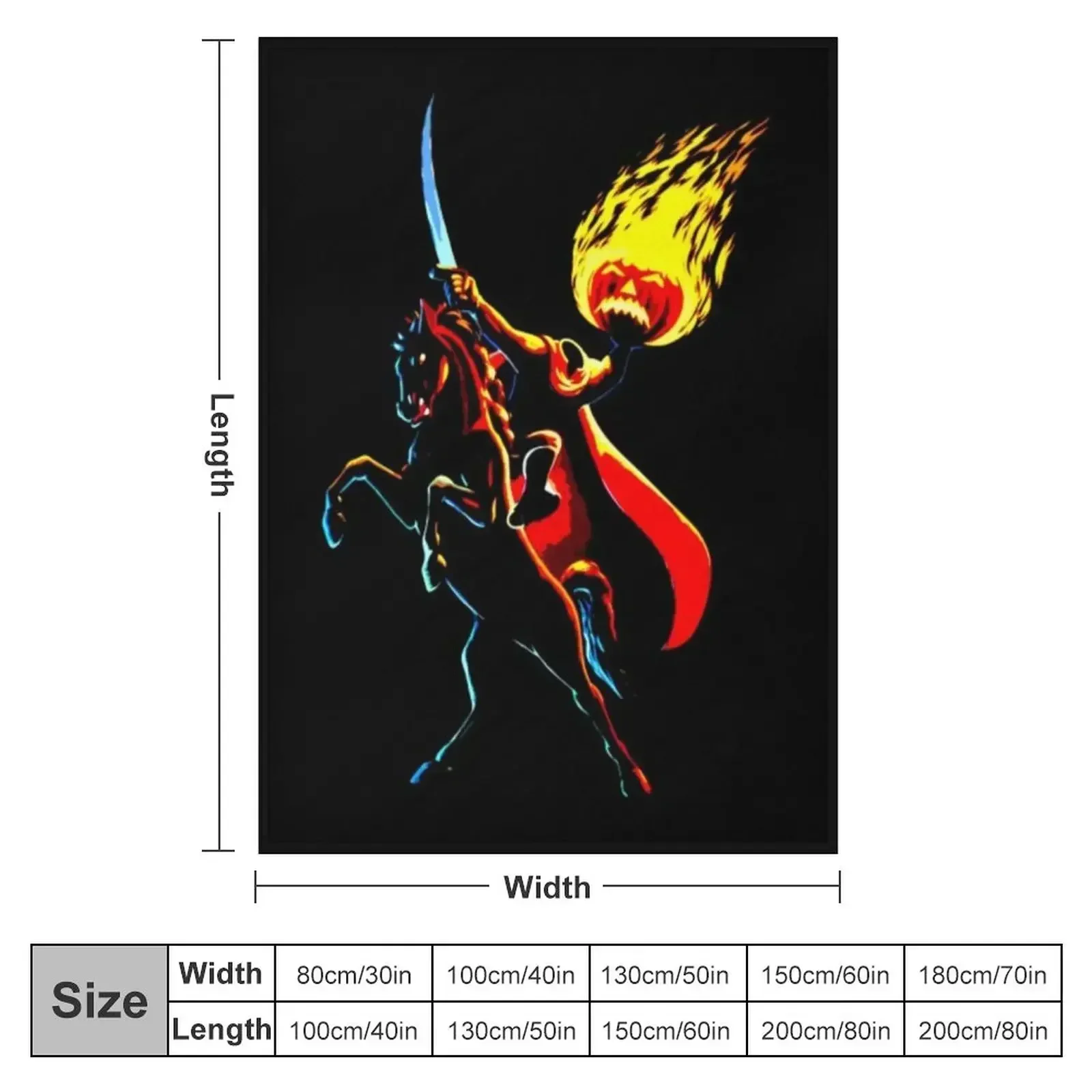 Halloween Headless Horseman 15 Throw Blanket couch cozy soft plush fuzzy picnic outdoor blanket