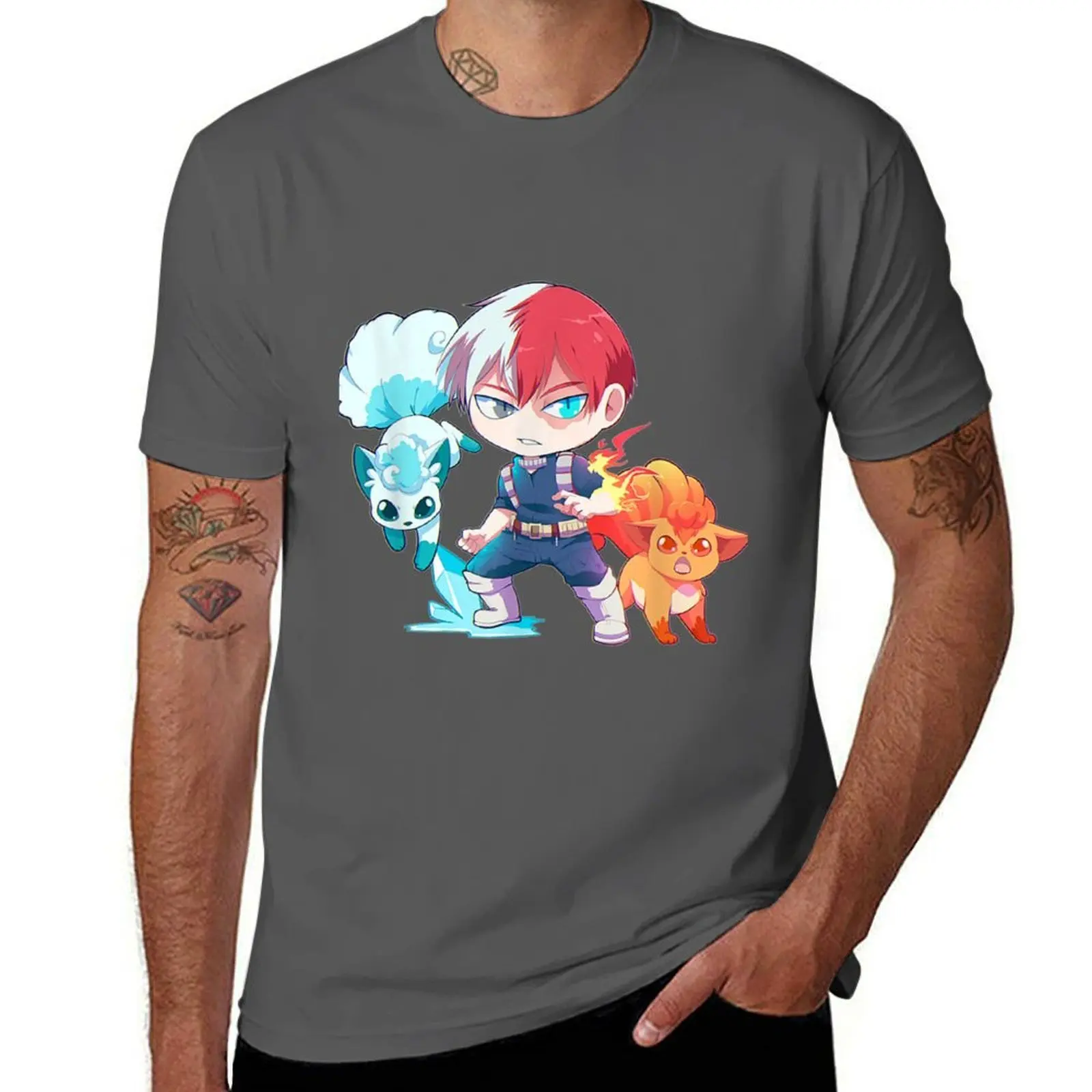 

Academia My Hero Todoroki Loves T-Shirt Soft Touch Basic Cotton T-Shirt