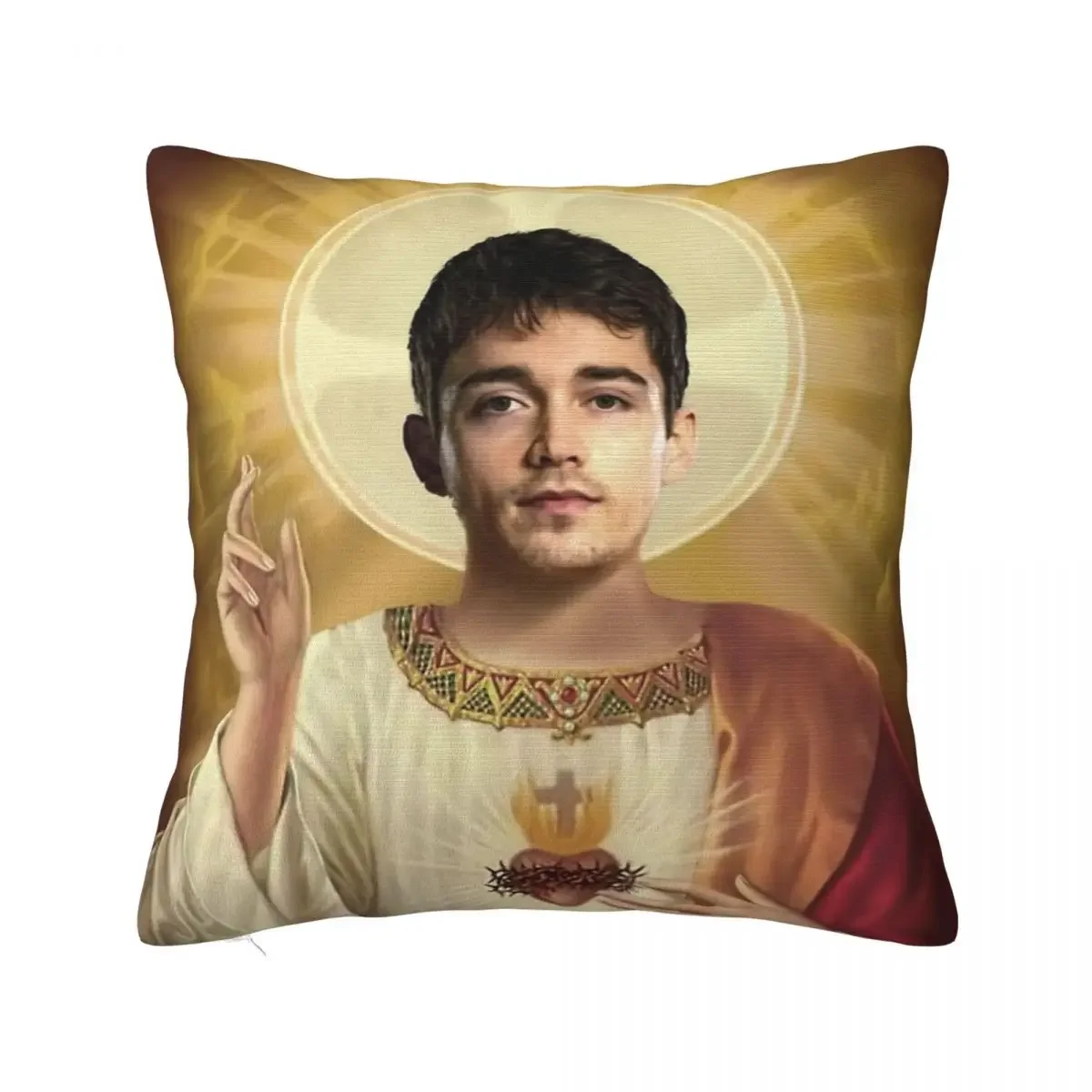 Charles Leclerc Jesus Funny Pillowcase Printing Polyester Cushion Cover Decoration Throw Pillow Case Cover Home Zipper 45*45cm