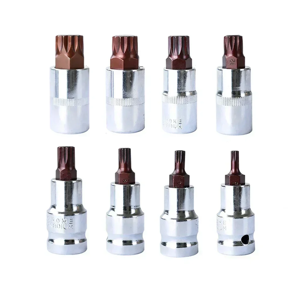 1pc Torx Socket Wrenches 1/2 Inch Drive Head Torx Screwdriver Sockets Bits Hex Shank Screwdriver Bit Hand Tools M5 M6 M8 M10