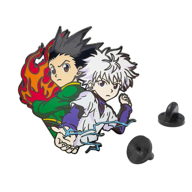 Anime hunter x hunter emblemas gon killua zoldyck broches mangá