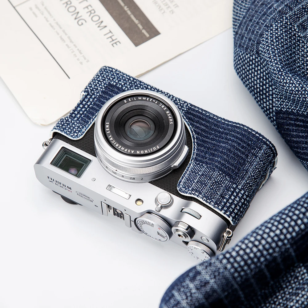 

Refreshing Blue Denim Handmade X100VI Protective Case for Fujifilm Fuji X100VI Case Camera Bag X100VI Bag Camera Box Bag