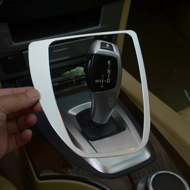 

Центральная консоль автомобиля, панель переключения передач, декоративная рамка, накладка для BMW 5 серии E60 520 523 525 530 2008-2010, наклейка из алюминиевого сплава