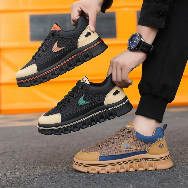

Platform Casual Board Shoes Men Chunky Sneakers Fashion Man's Vulcanize Shoes Non-slip Luxury Brand Men's Sneakers