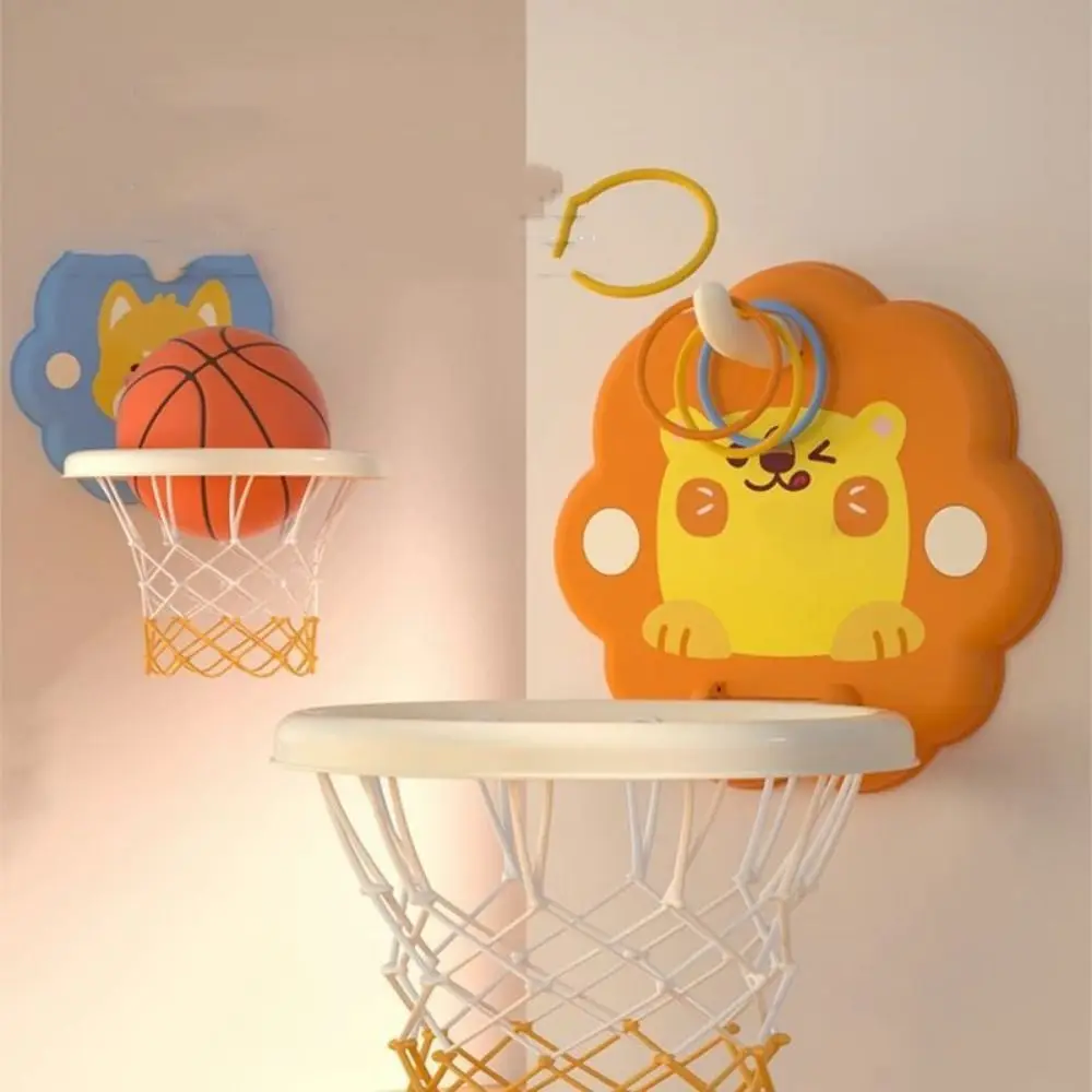 Hanging Mini Basketball Hoop Athletic Basketball Net Animal Basketball Board with Mini Ball Cartoon Basketball Training Toy