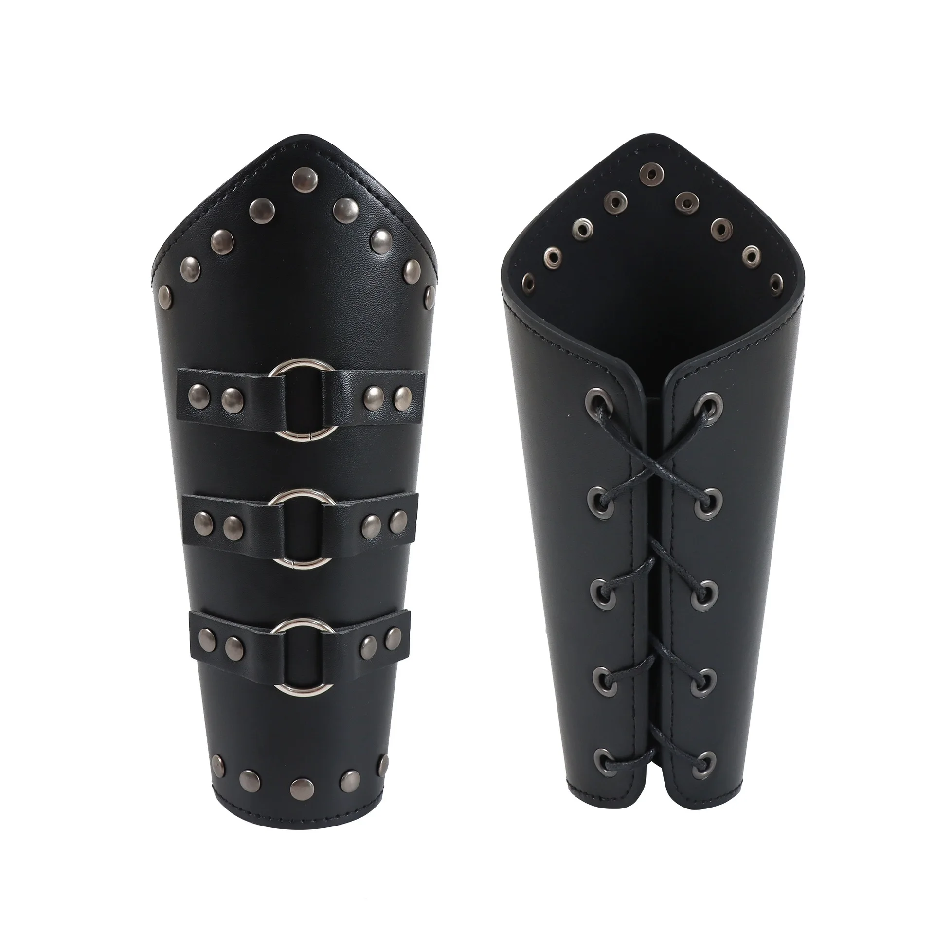 Medieval PU Leather Belt Bracers Waist Pouch Set Viking Knight Pirate Cosplay Accessories Halloween Renaissance Costume Props view 4