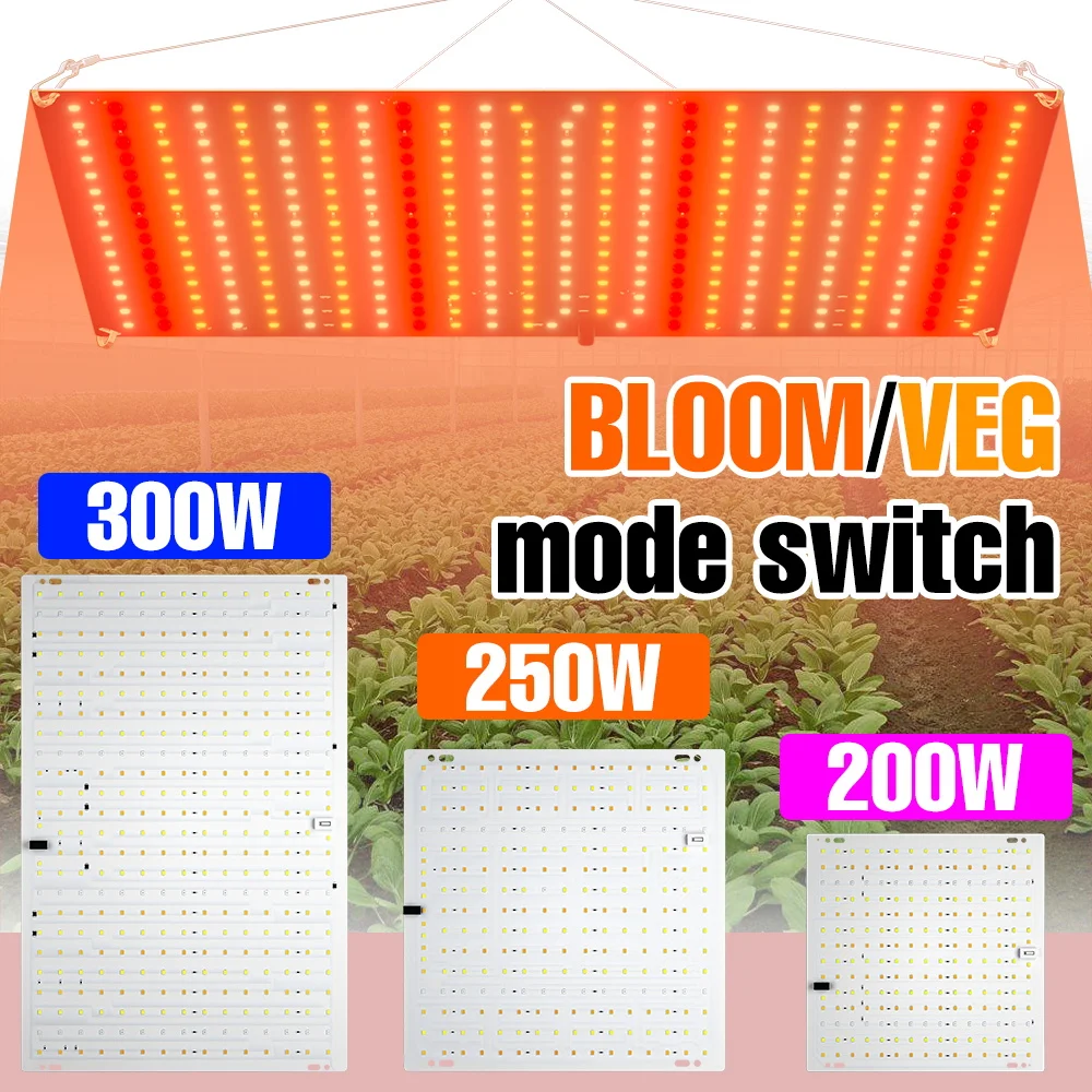 

300W LED Full Spectrum Grow Light Quantum Board Indoor Plant Fill Lamp Greenhouse Tent Vegetables Fruits Cultivation Lighting