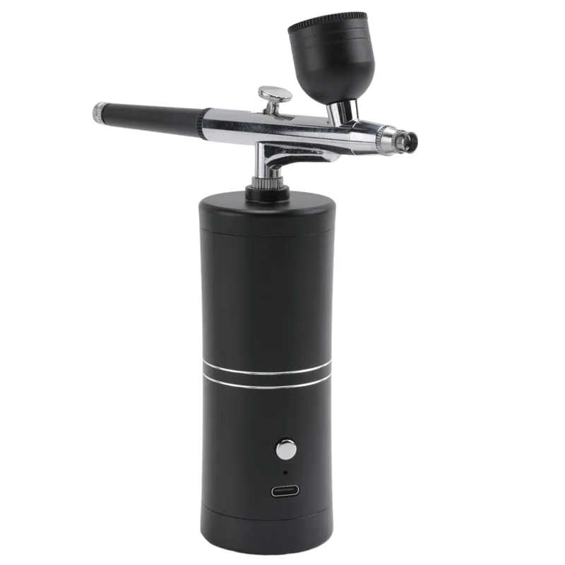 A47F-Zestaw aerografu z kompresorem Akumulatorowy, niezapadający się, wysokociśnieniowy zestaw aerografu do malowania paznokci i makijażu