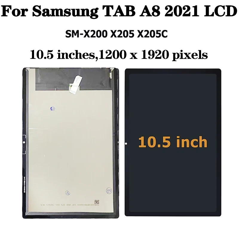 Tested LCD For Samsung  Tab A8 10.5 (2021) Wi-Fi SM-X200 LTE SM-X205 LCD Display Touch Screen Digitizer Assembly