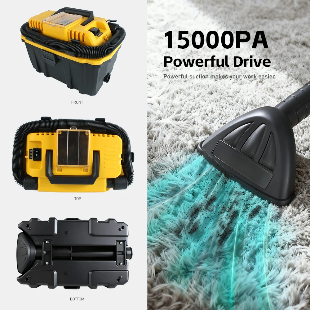 Portable Cordless Vacuum Cleaner Brushless Lithium-Ion Wet/Dry High-Suction Vacuum Cleaner Compatible with DeWalt Battery view 6