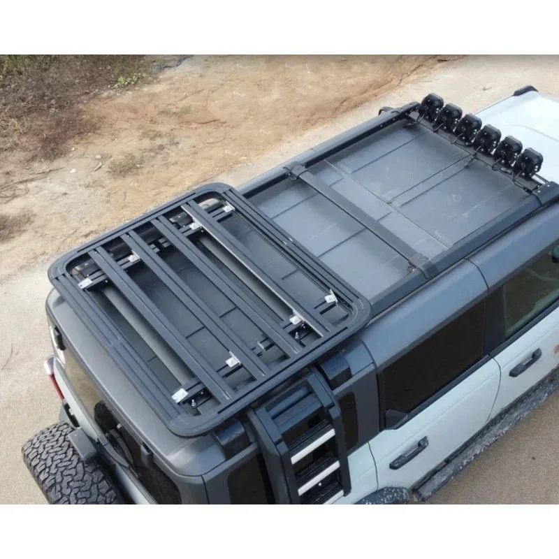 

Black Aluminum Roof Rack Crossbar Cargo Frame with Ladder Bar - Aluminum Alloy Roof Rail System for Vehicle