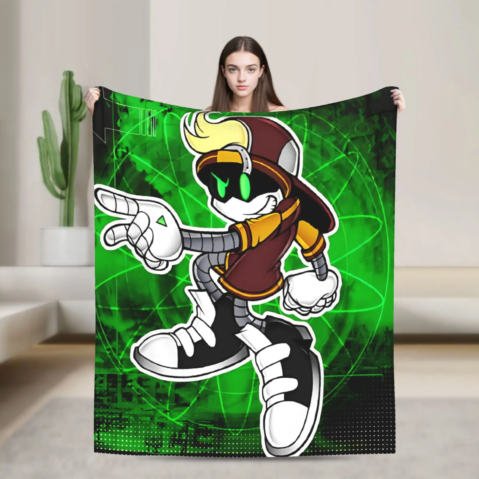 Horro Murder Drones Blanket Cover Anime Black Comedy Flannel Throw Blanket Bedding Couch Personalised Soft Warm Bedsprea,
