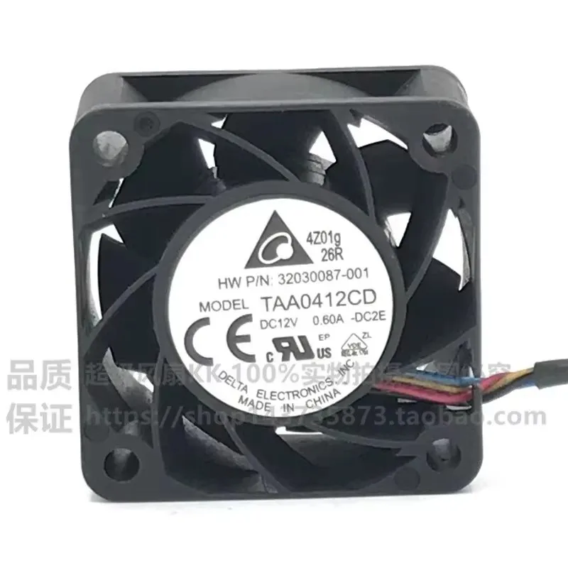 Original TAA0412CD 40 * 40 * 20MM 12V 0.60A 4CM 4-wire temperature controlled violent high speed server cooling fan