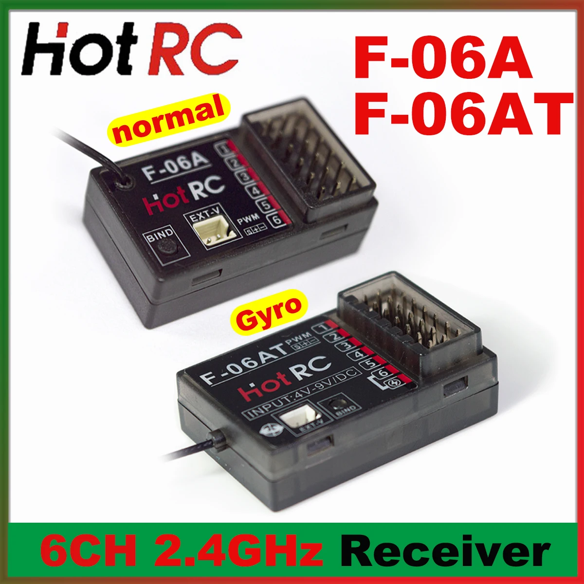 

HOTRC F-06A F-06AT 6CH 2,4 ГГц 4-9 В гироскопический приемник для радиоуправляемого автомобиля, грузовика, танка, гусеничного лодки, пульт дистанционного управления CT-6A HT-6A Модель DS600