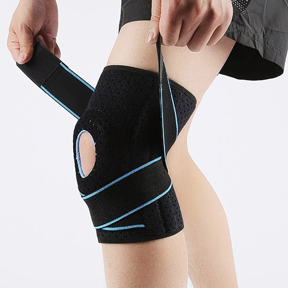 WOSWEIR 1 PC Kneepad Men Pressurized Sports Elastic Knee Pads Support Gym Fitness Gear Basketball Volleyball Brace Protector