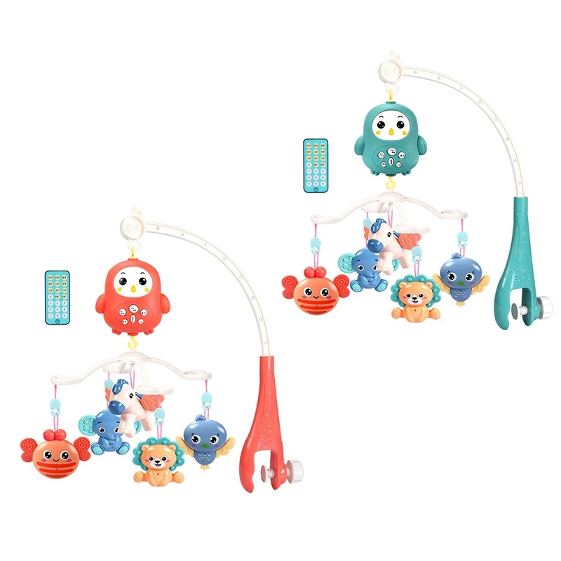 Baby Rattles Crib Nursery Mobiles Holder Rotating Mobile Bed Bell Musical Box Projection 0-12 Months Infant Baby Toys