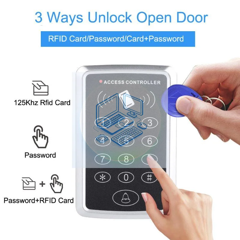 125KHz RFID Access Control Keypad, EM Card Reader Door Lock ,Touch Keyboard Entry System for Home&Office Door Access Control