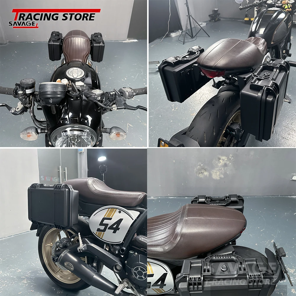 Motorcycle Tool Storage For Ducati Scrambler 800/803 Nightshift Cafe Race Full Throttle Rack Luggage Top Carrier Box With Holder