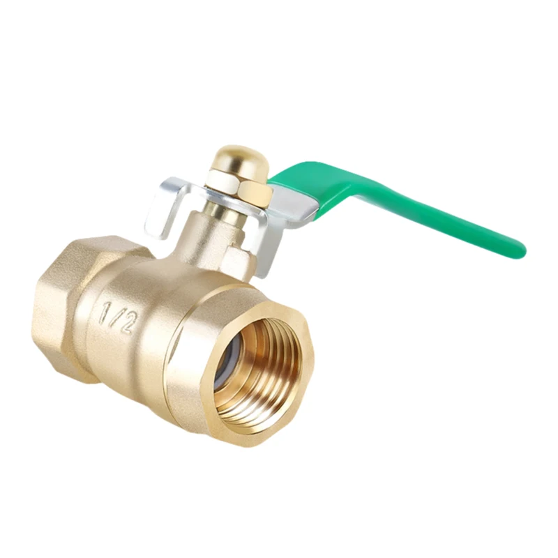 Thickened pneumatic ball valve outer wire green handle all copper hose small valve water pipe air pipe switch inner wire 1/4 1/2