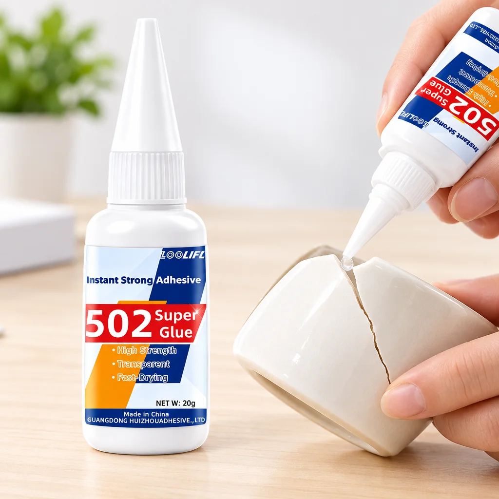 LOOLIFL 502 Super Glue 20g Instant Strong Adhesive Fast Drying Transparent Repair Glue for Ceramic Plastic Wood Jewelry