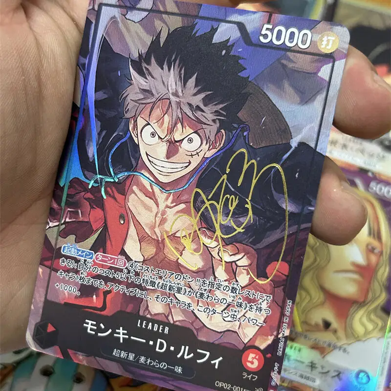 12 pièces/ensemble une pièce Super Star système Leader grande tête bricolage auto-fait couleur carte Flash Anime jeu Collection carte cadeau jouet