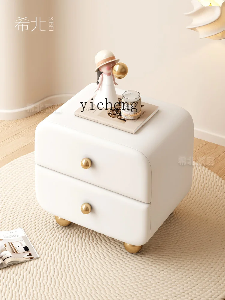 ZC Bedside Table Cream Style Children Ins Simple Personality Large Capacity Bedroom Storage Cabinet