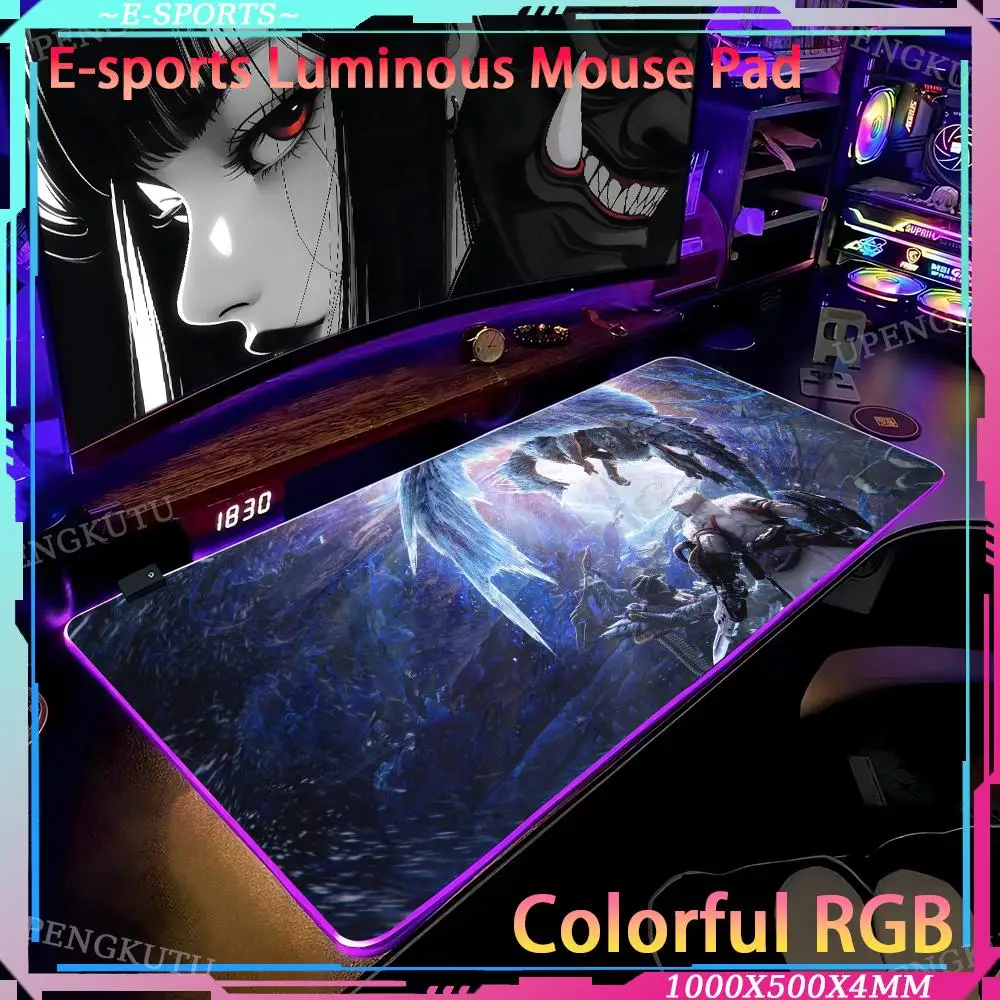 Monster Hunter World Office accessories Mouse RGB game Computer Desktop protection pad mouse Gaming computer cabinet pad
