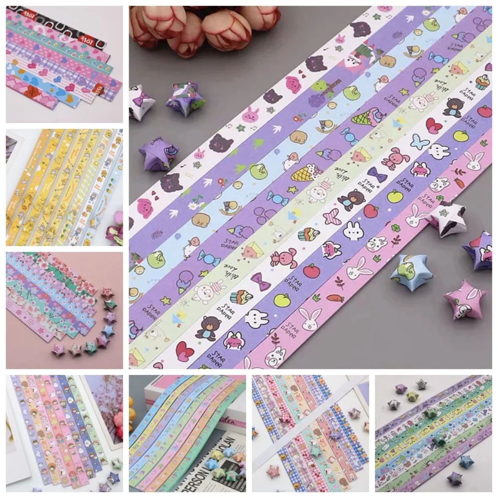 Star Paper Strips Origami Stars Paper Paper Craft Colorful Star Folding Paper Lucky Delicacy Cartoon Star Folding Paper