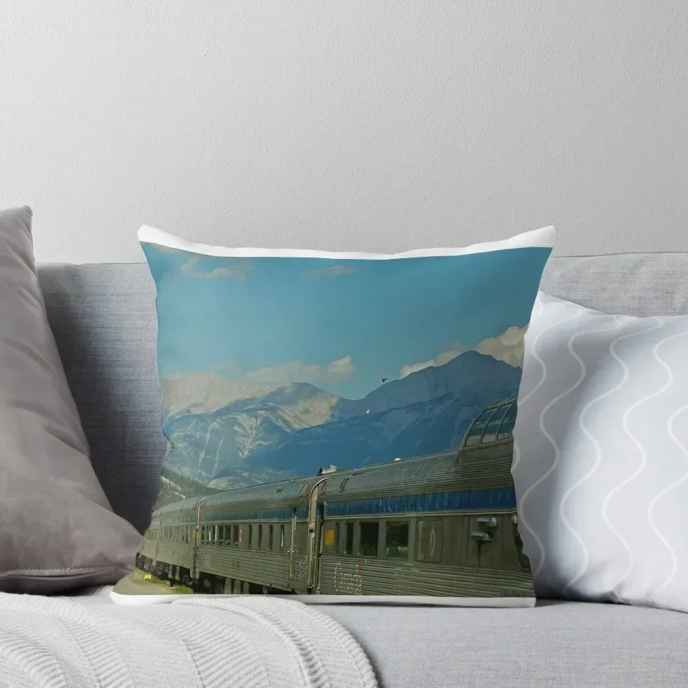 The Canadian train in the Rockies Throw Pillow Cusions Cover Cushions Home Decor Plaid Sofa pillow