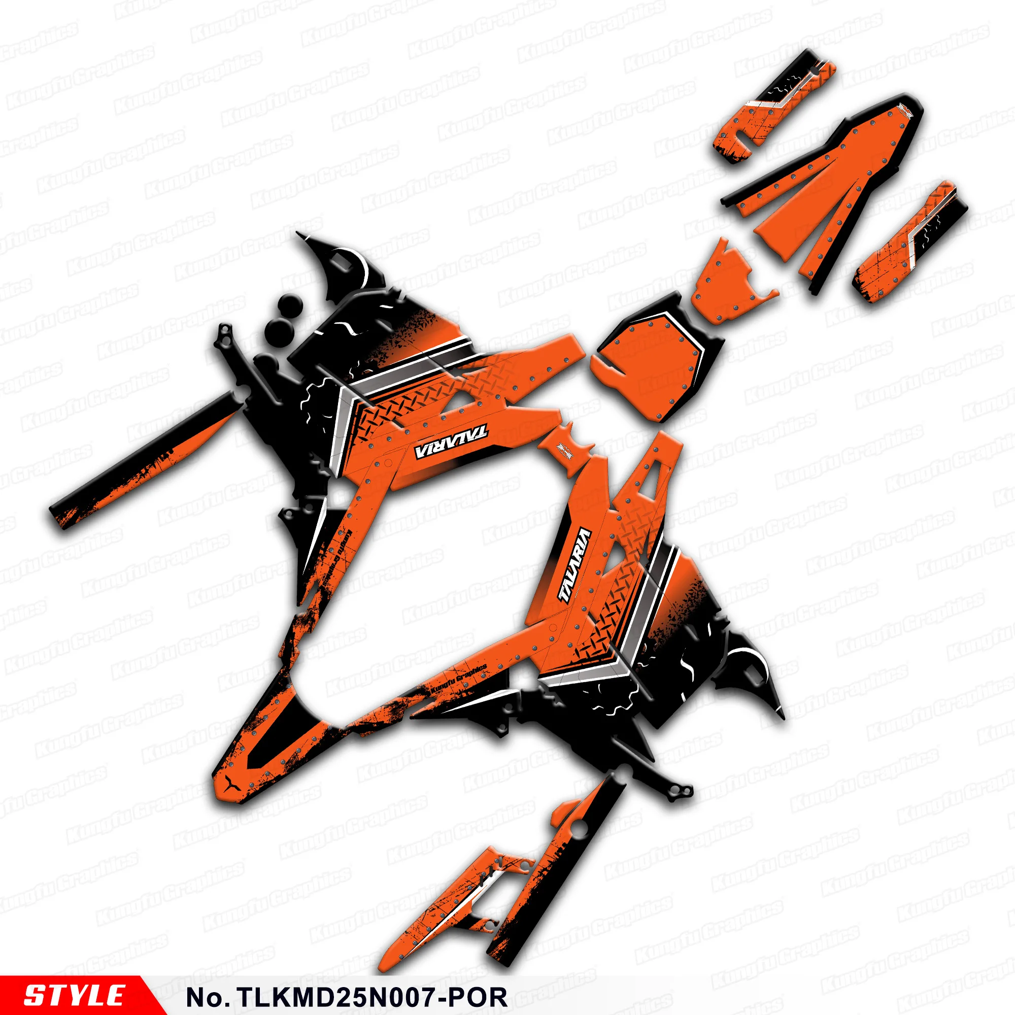 

JY RACING MX Stickers Enduro Wrap Sticker for TALARIA KOMODO, Rebuild, Style No.TLKMD25N007-POR